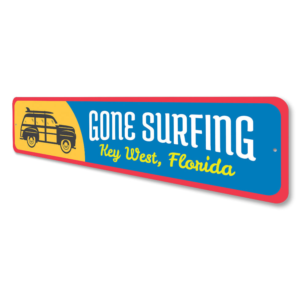 Gone Surfing Key West Sign Aluminum Sign