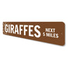 Giraffes Street Sign Aluminum Sign