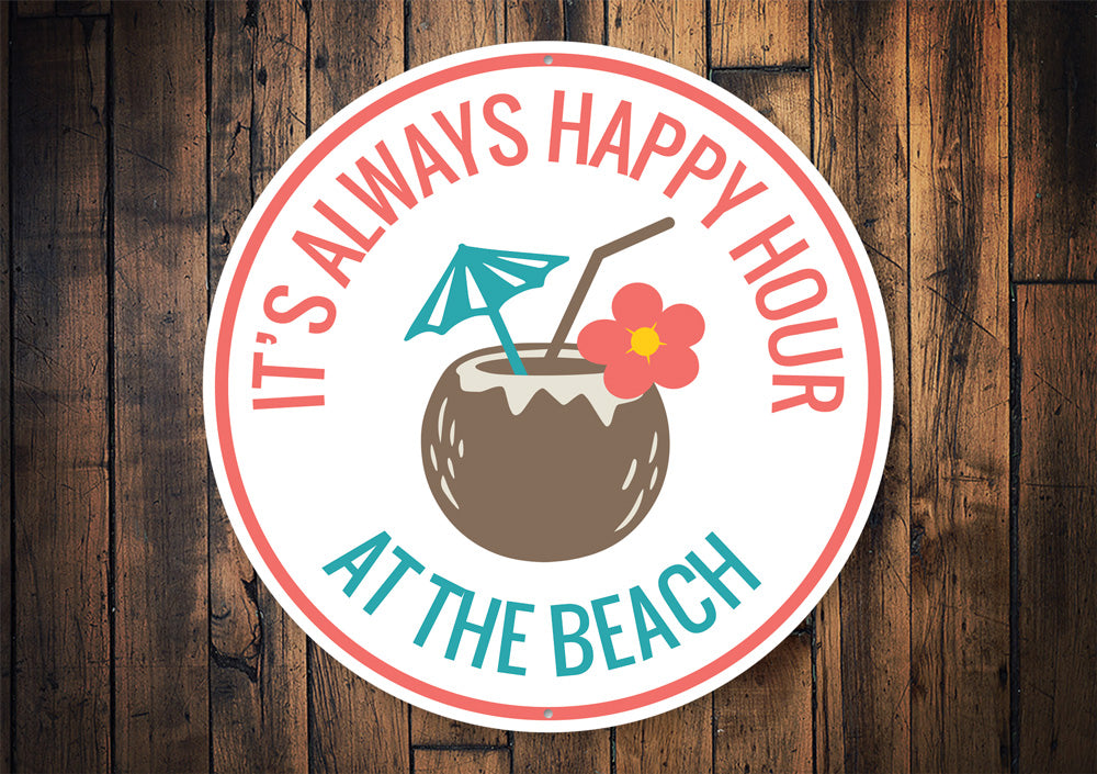 Happy Hour Beach Sign