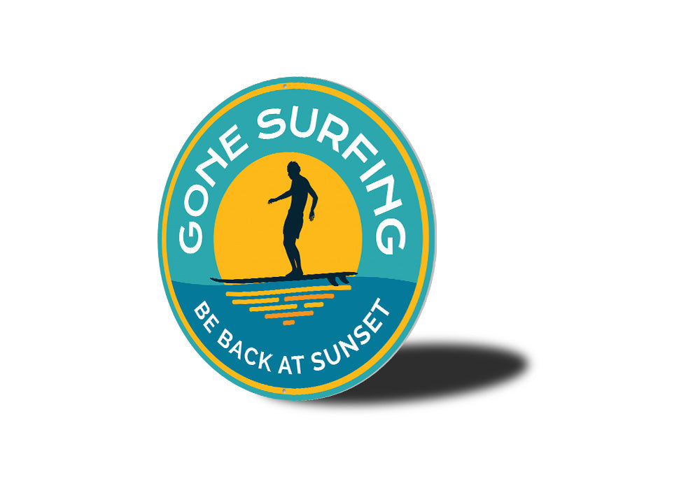 Gone Surfing Sunset Sign