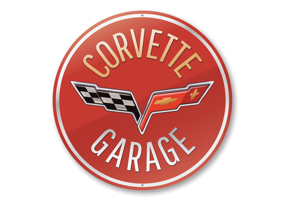 Corvette Garage Car Sign