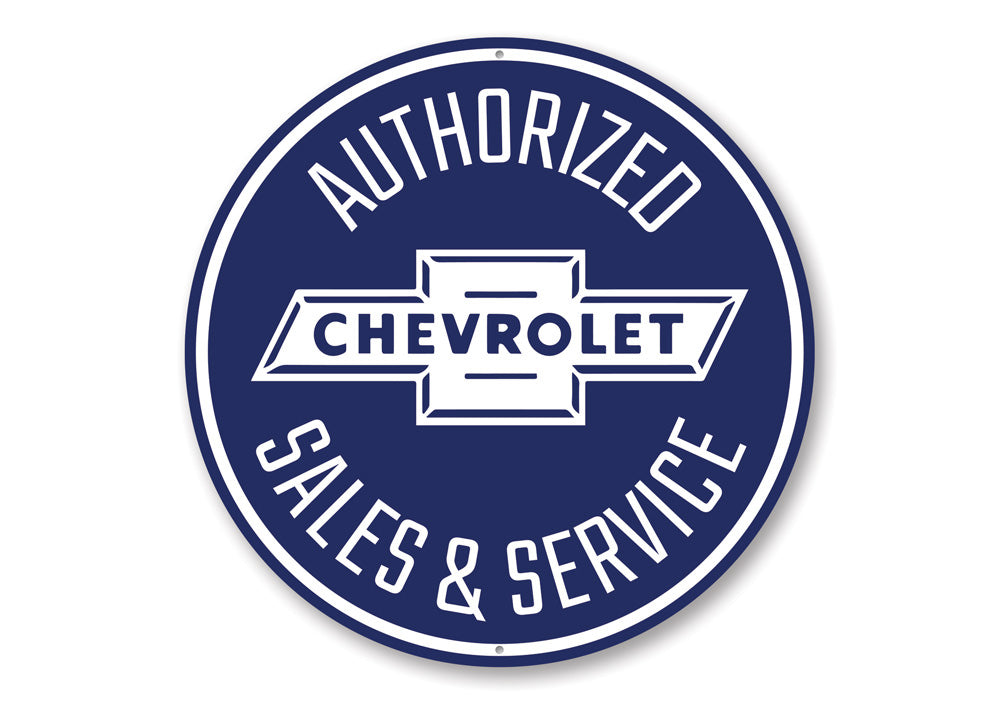 Authorized Chevy Sales and Service Car Sign