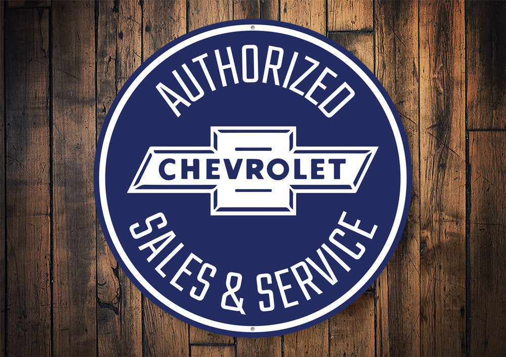 Authorized Chevy Sales and Service Car Sign