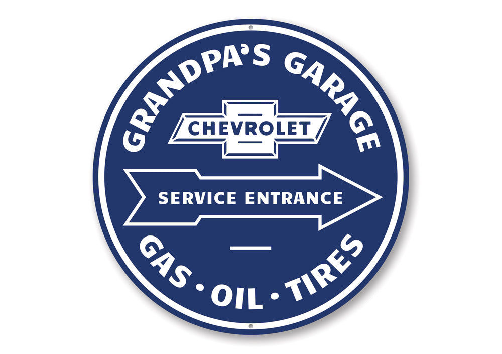 Grandpa's Garage Service Entrance Car Sign