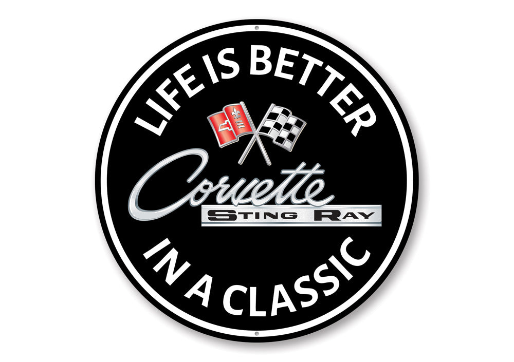 Corvette Sting Ray Classic Car Sign