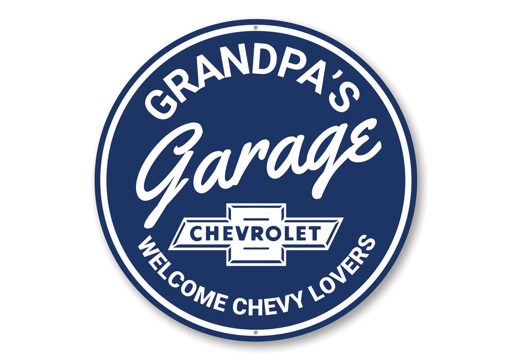 Grandpa's Garage Chevy Lovers Car Sign