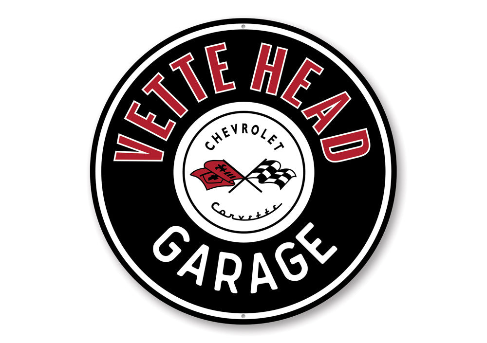 Vette Head Garage Car Sign