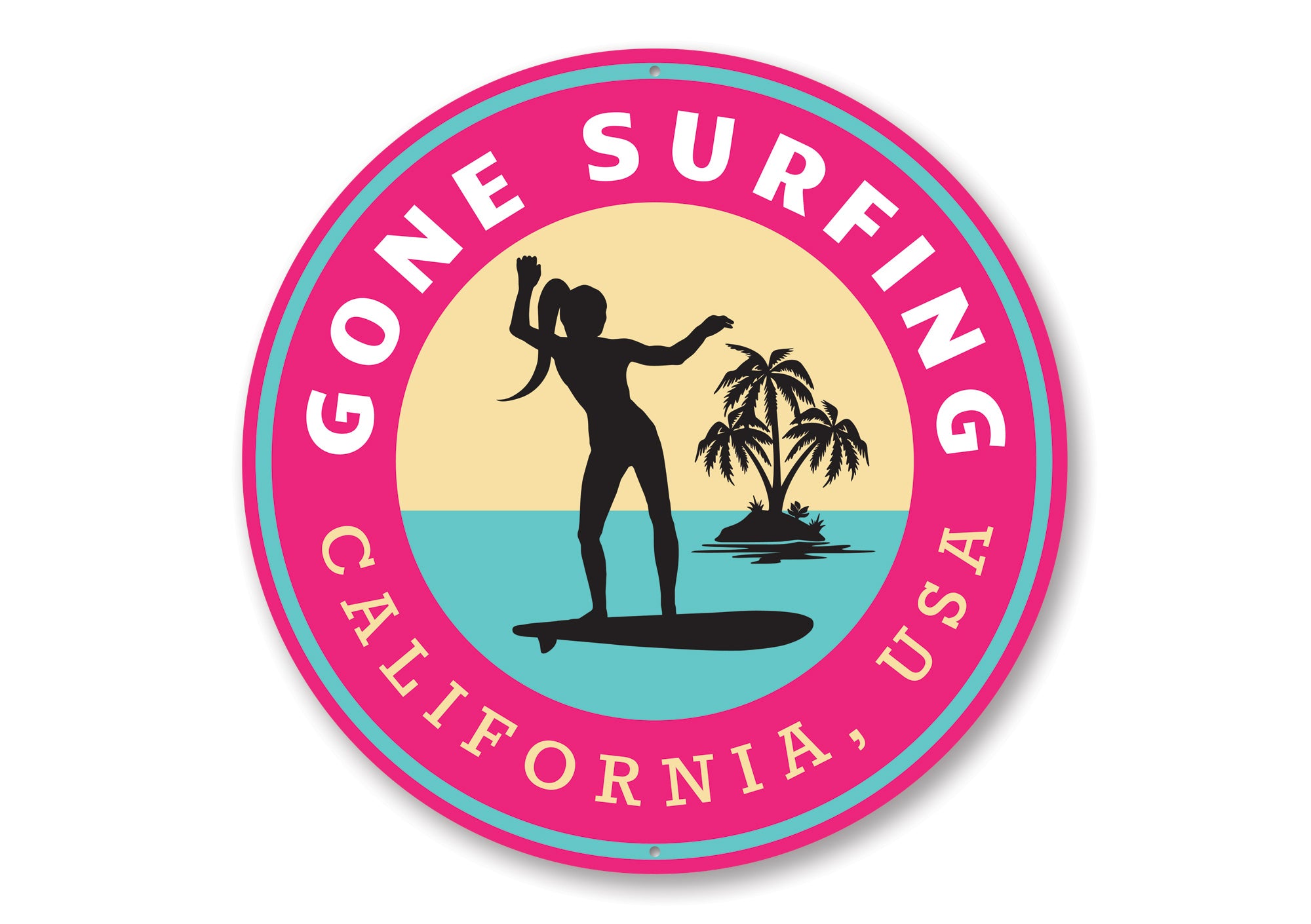 Gone Surfing California Sign