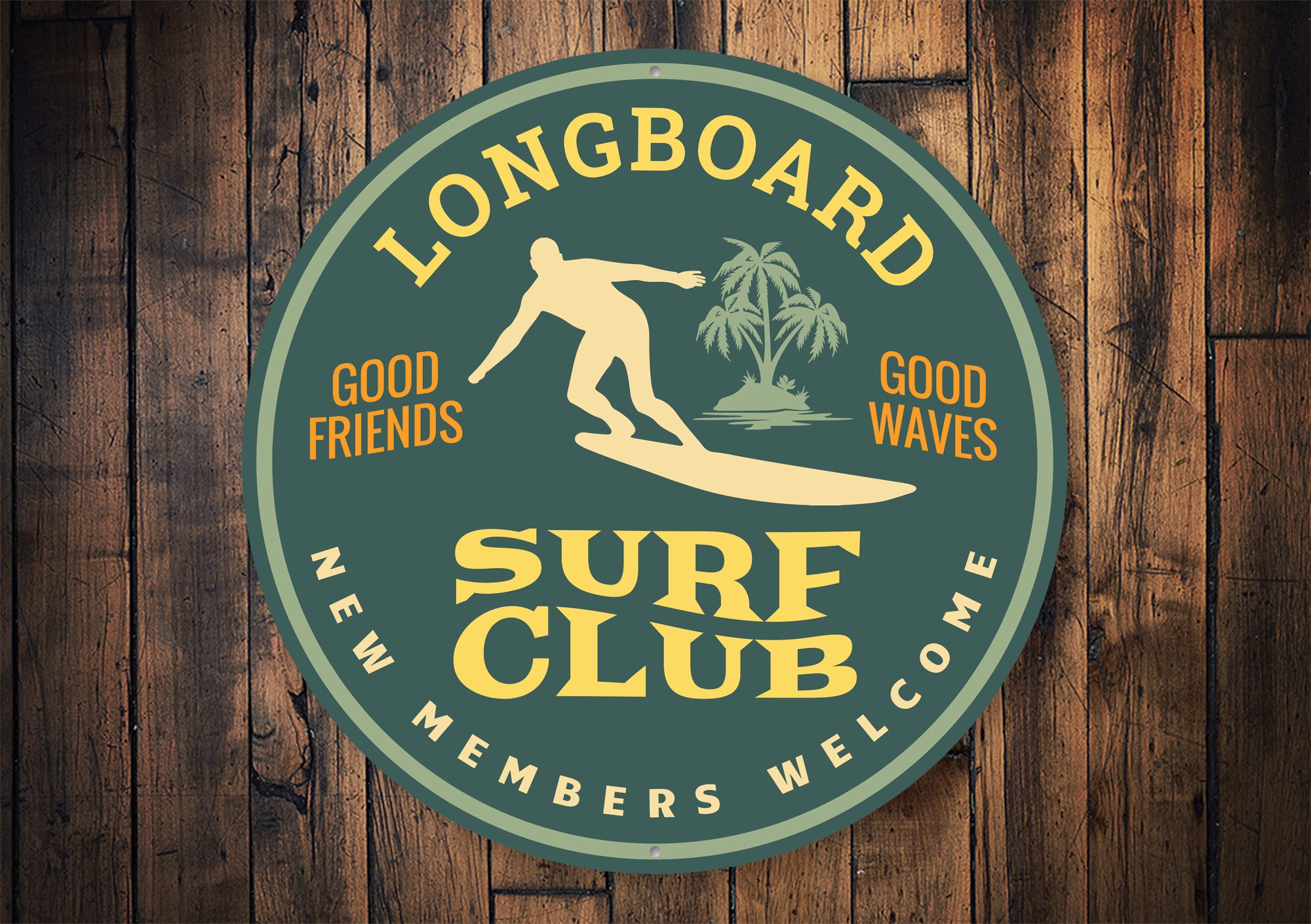 Longboard Surfing Sign