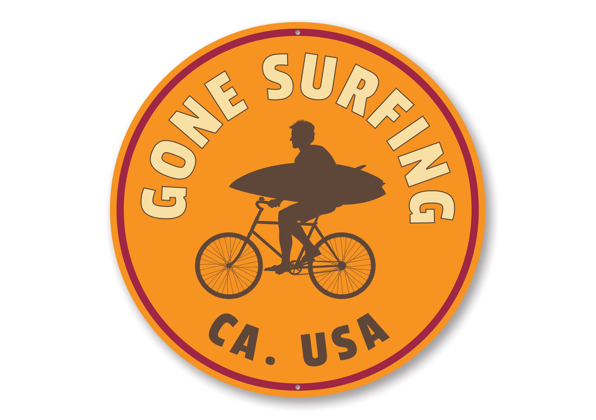 Gone Surfing USA Sign