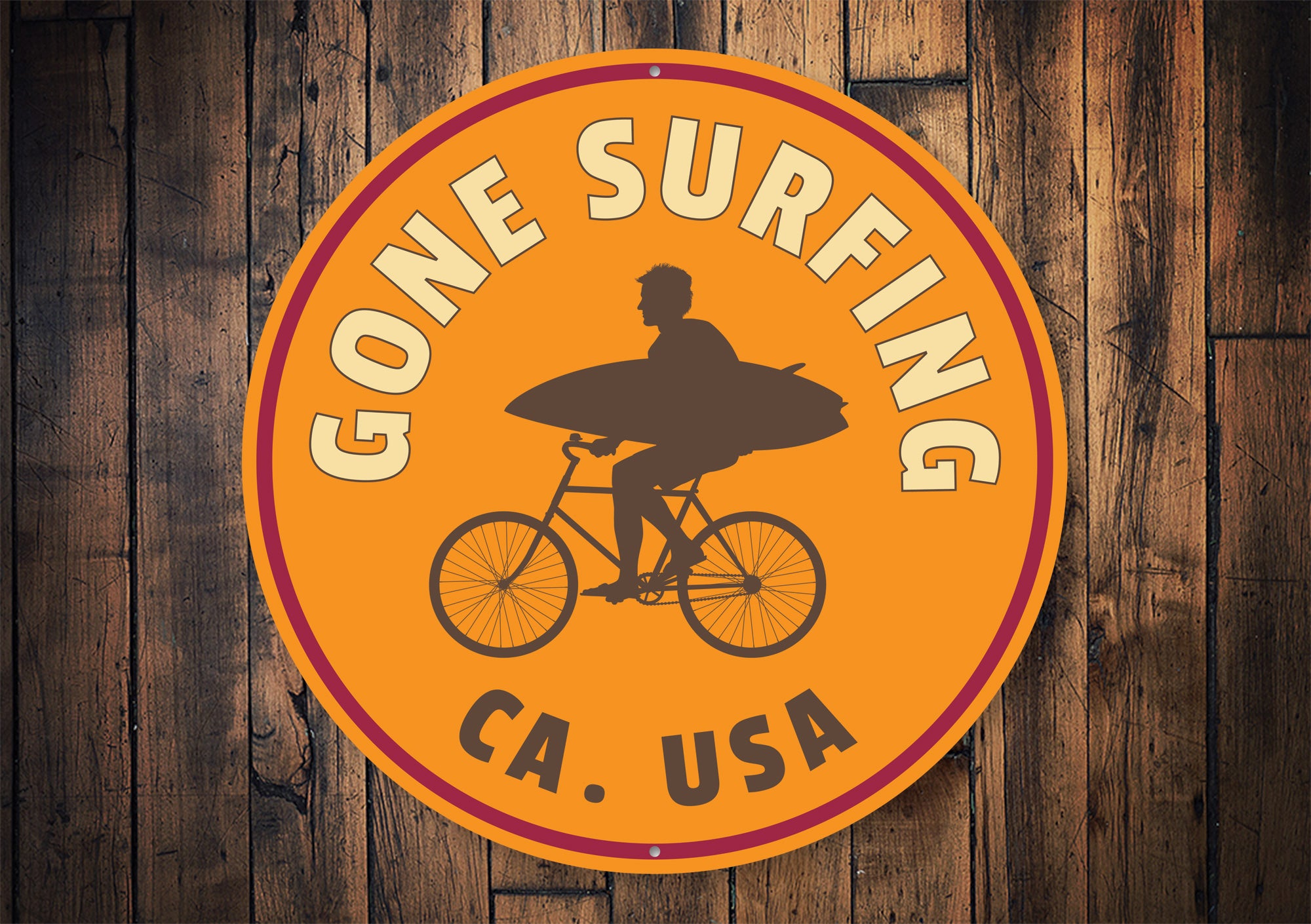 Gone Surfing USA Sign