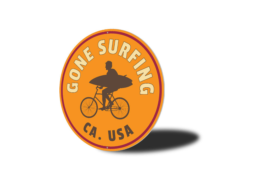 Gone Surfing USA Sign