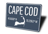 Cape Cod Coordinates Sign