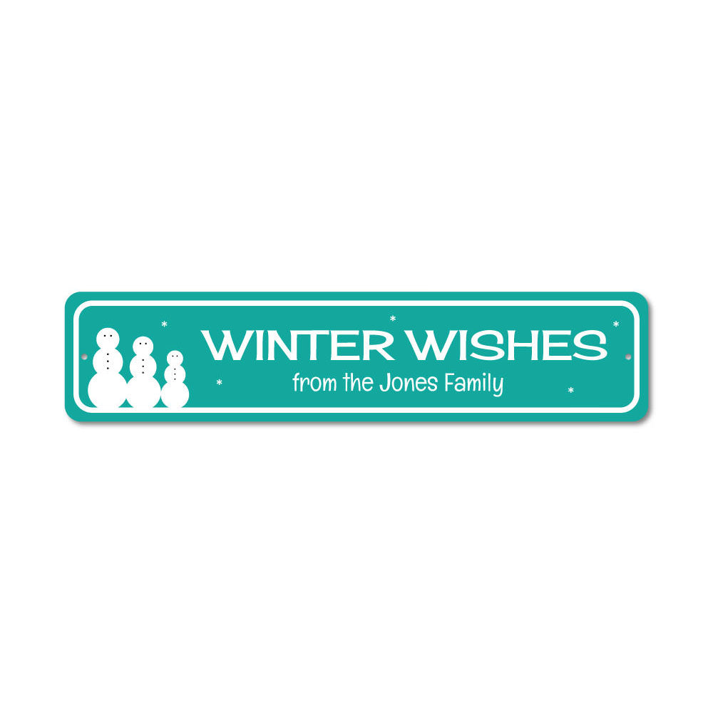 Winter Wishes Sign Aluminum Sign