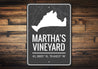 Marthas Vineyard Coordinates Sign