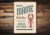 Fresh Maine Lobster Sign
