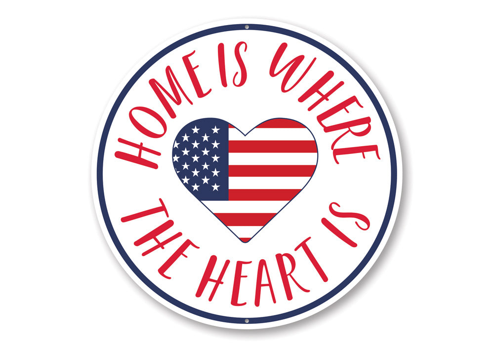 American Flag Heart Sign