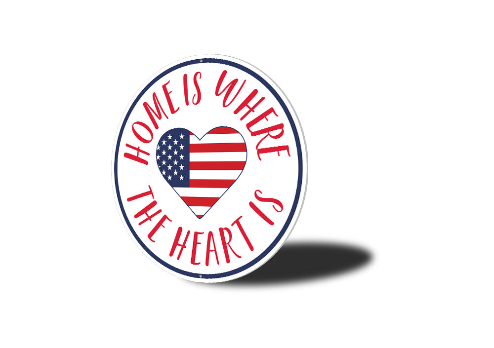 American Flag Heart Sign
