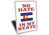 No Hate in My State Sign