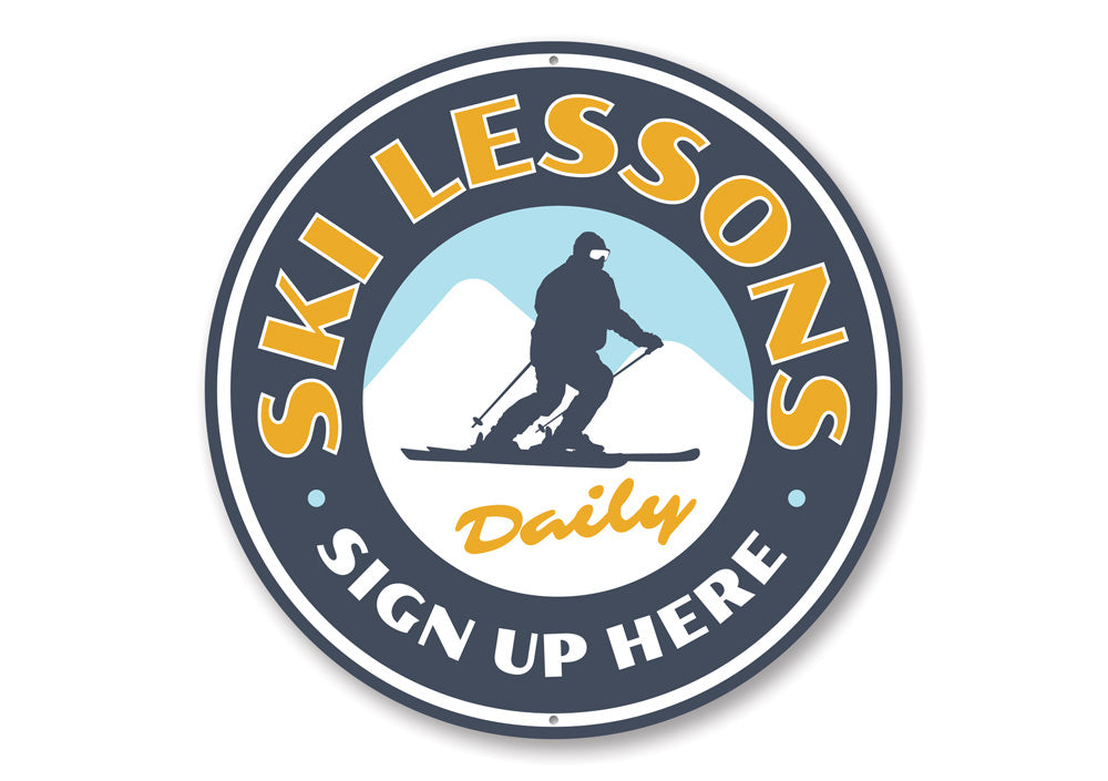 Ski Lessons Circle Sign