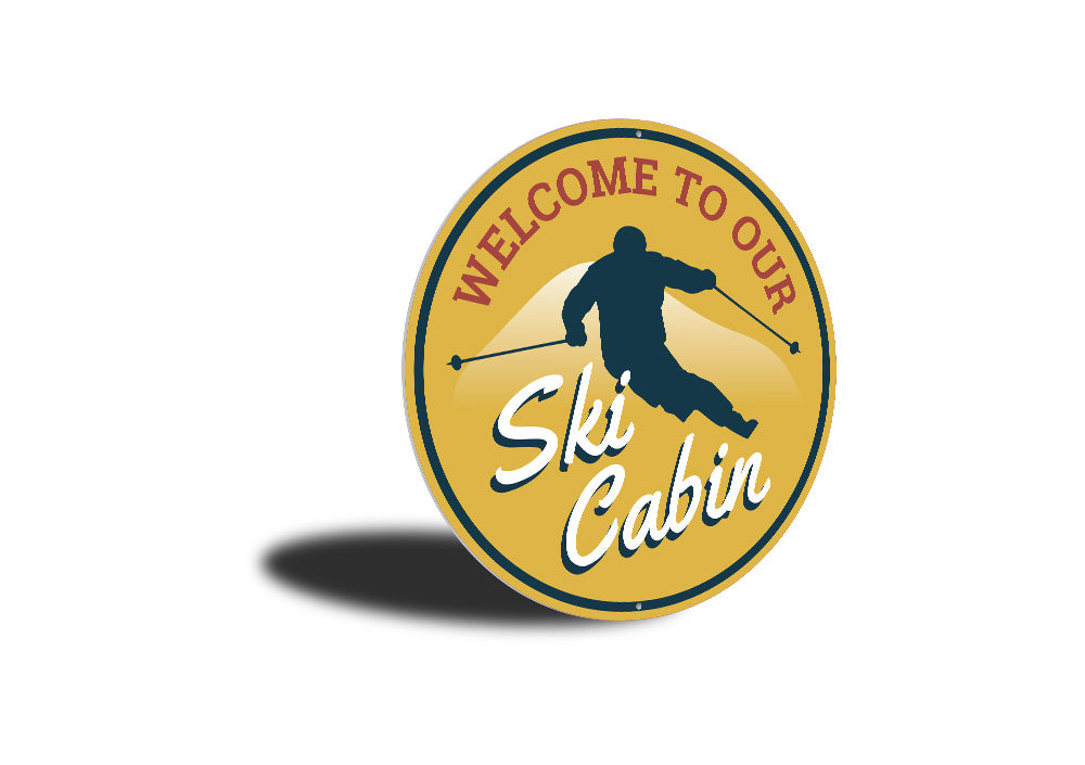 Ski Cabin Circle Sign