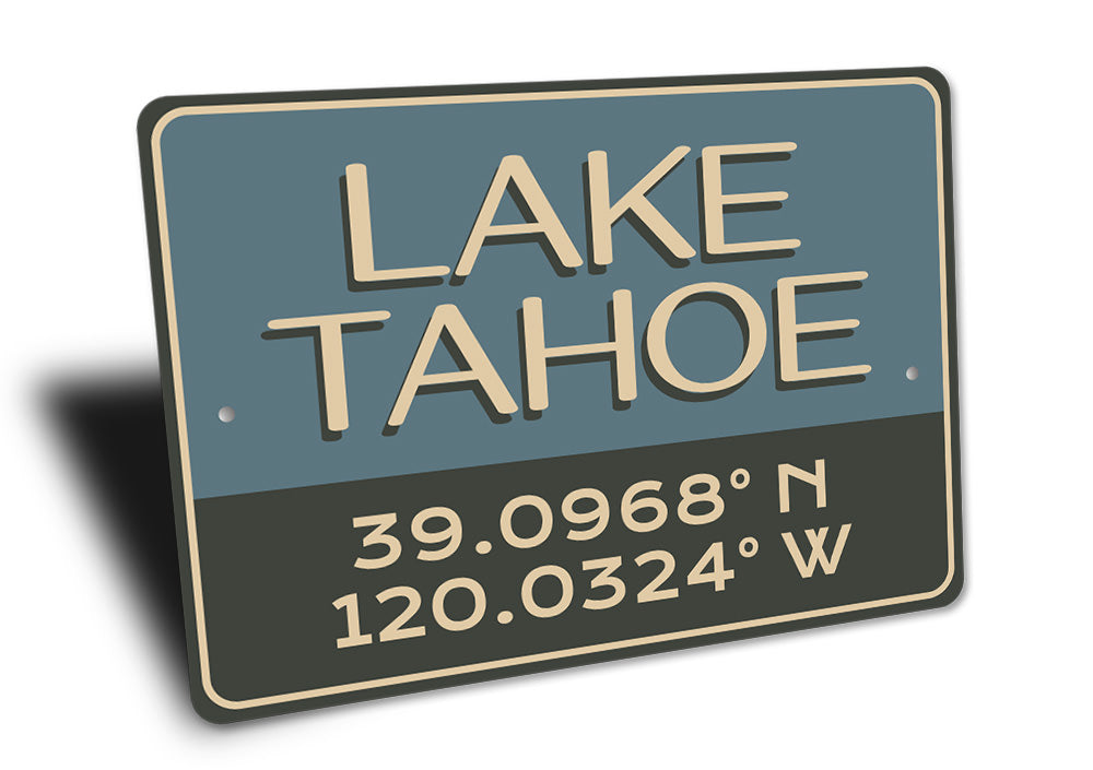 Lake Tahoe Coordinates Sign