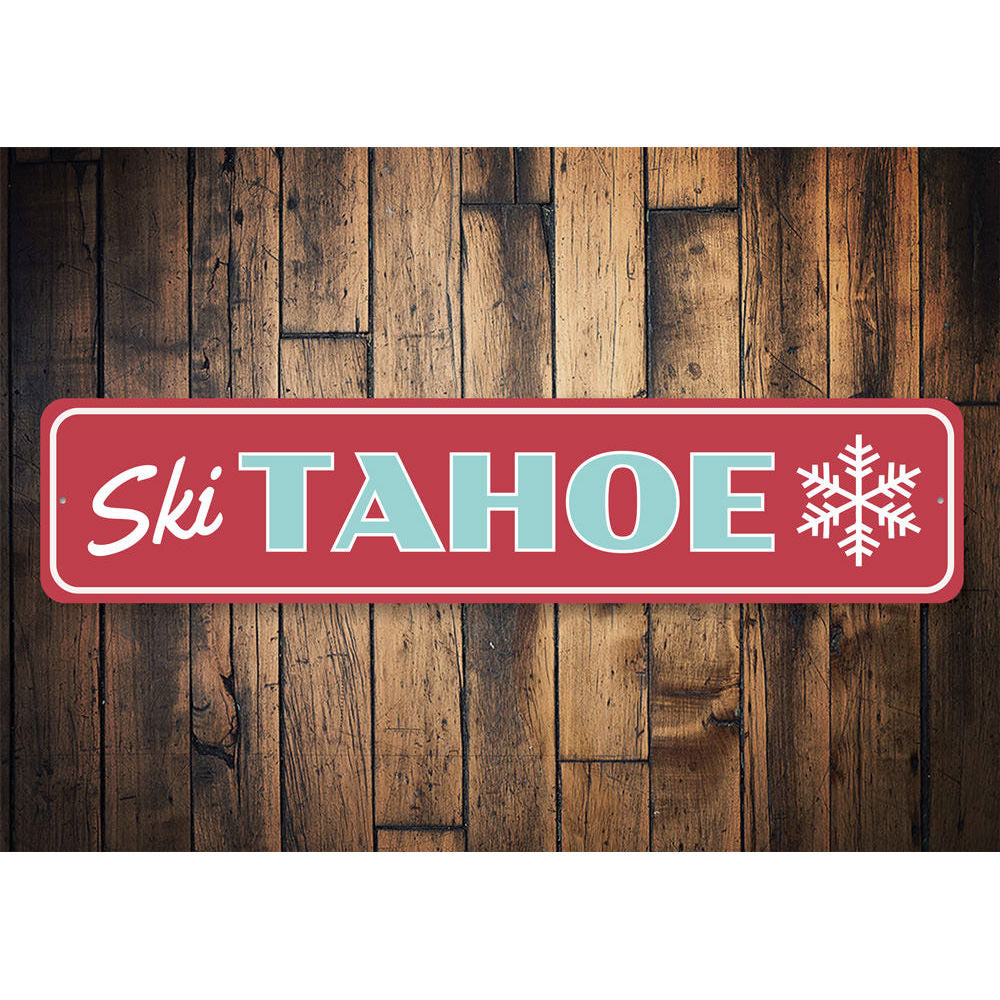 Tahoe Skiing Sign Aluminum Sign