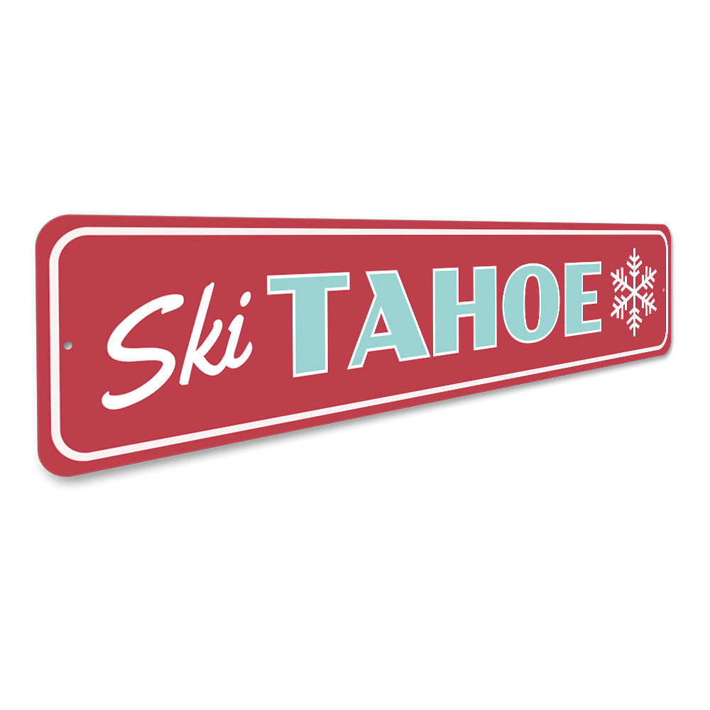 Tahoe Skiing Sign Aluminum Sign