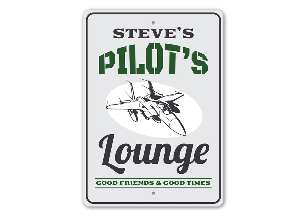 Pilot's Lounge Aviation Sign Aluminum Sign
