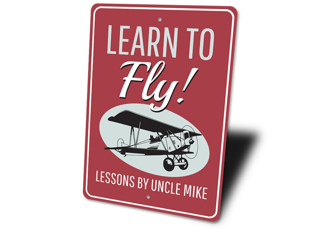 Learn to Fly Plane Lessons Sign