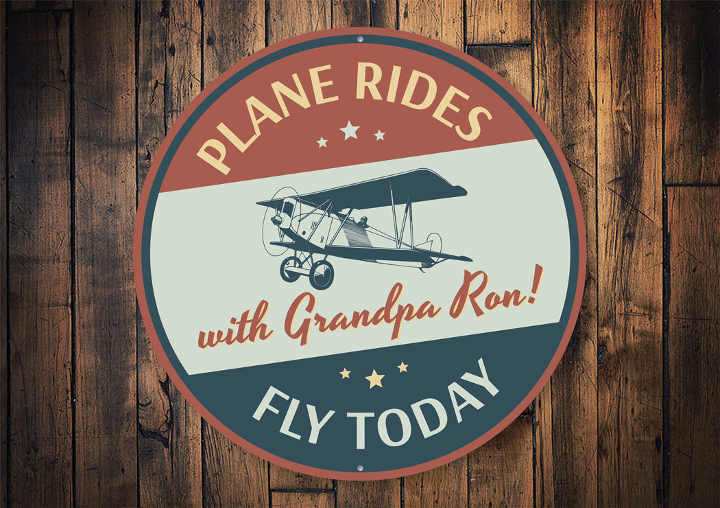 Plane Rides Fly Today Hangar Sign