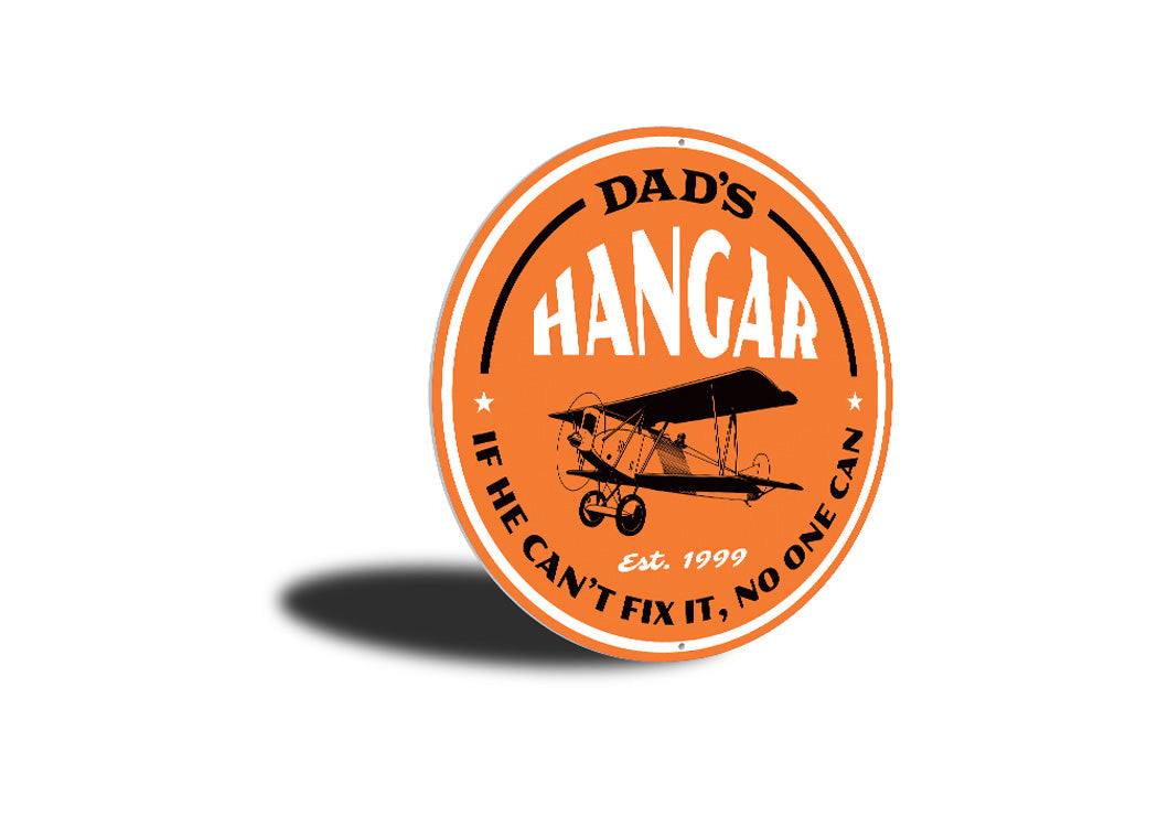 Dad's Hangar Est Year Aviation Sign