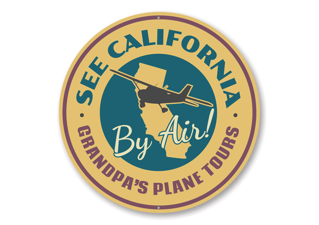 California Plane Tours By Air Hangar Sign