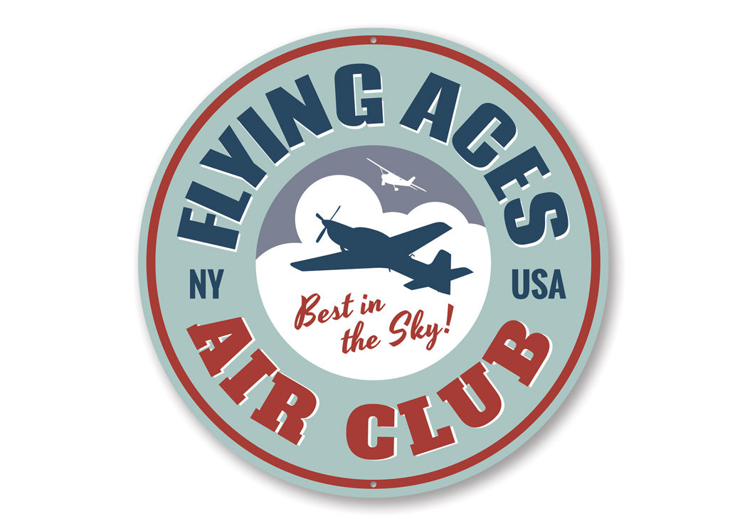 Flying Aces Air Club Airplane Sign