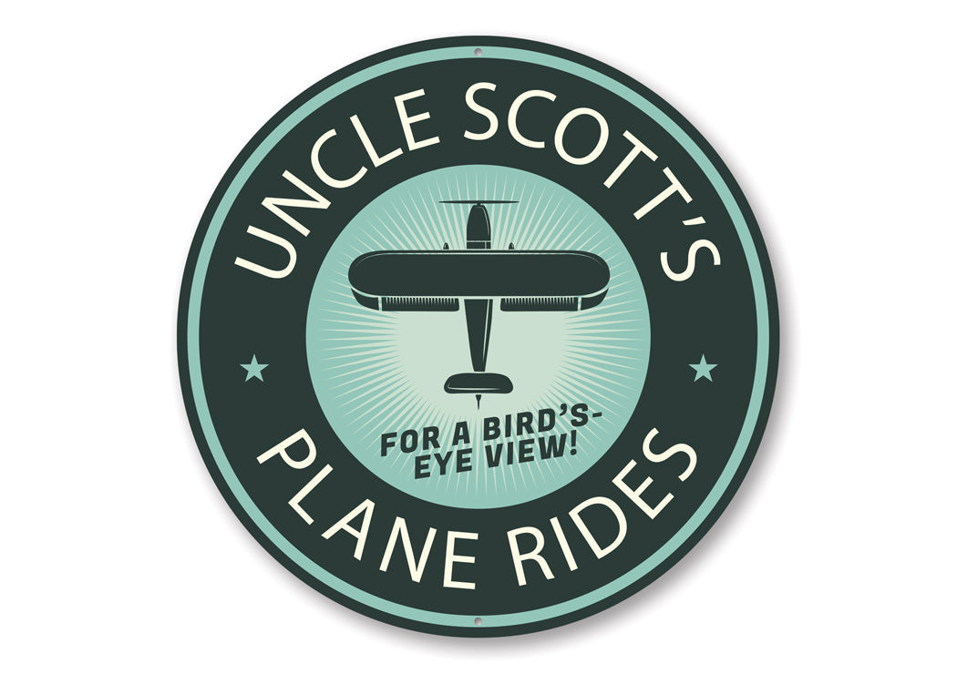 Plane Rides Bird's Eye View Hangar Sign – Lizton Sign Shop