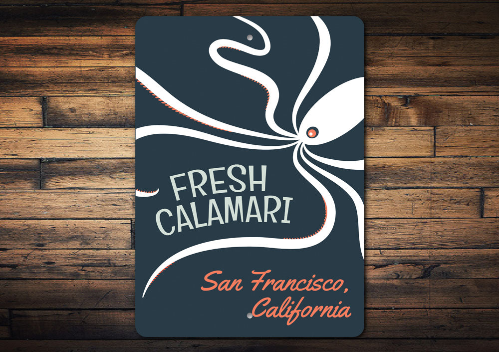 Fresh Calamari Personalized Seafood Sign