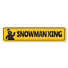 Snowman Xing Crossing Christmas Sign Aluminum Sign