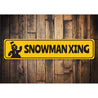 Snowman Xing Crossing Christmas Sign Aluminum Sign