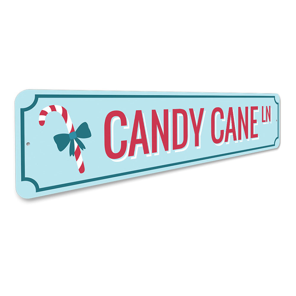 Candy Cane Ln Lane Holiday Sign Aluminum Sign