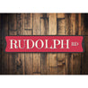 Rudolph Road Holiday Sign Aluminum Sign