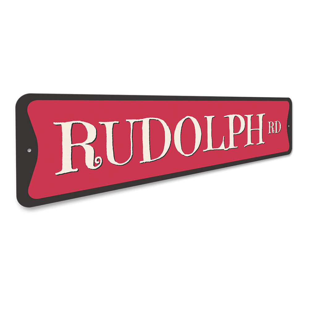 Rudolph Road Holiday Sign Aluminum Sign