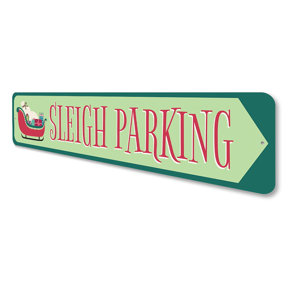 Sleigh Parking Christmas Sign Aluminum Sign