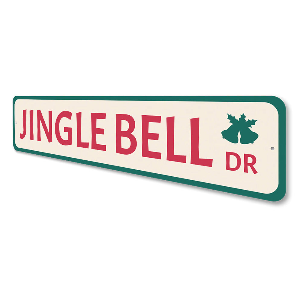 Jingle Bell Drive Holiday Sign Aluminum Sign