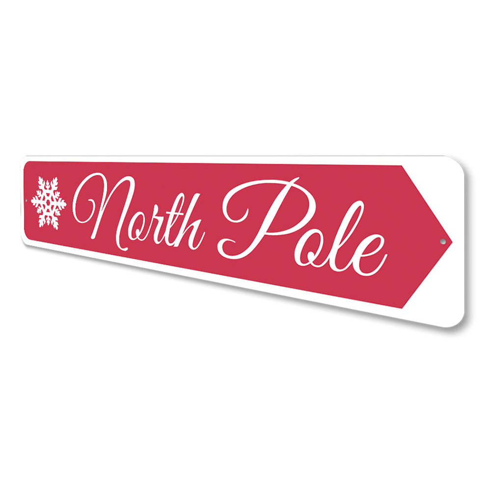 North Pole Snowflake Christmas Sign Aluminum Sign