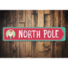 North Pole Santa Arrow Sign Aluminum Sign