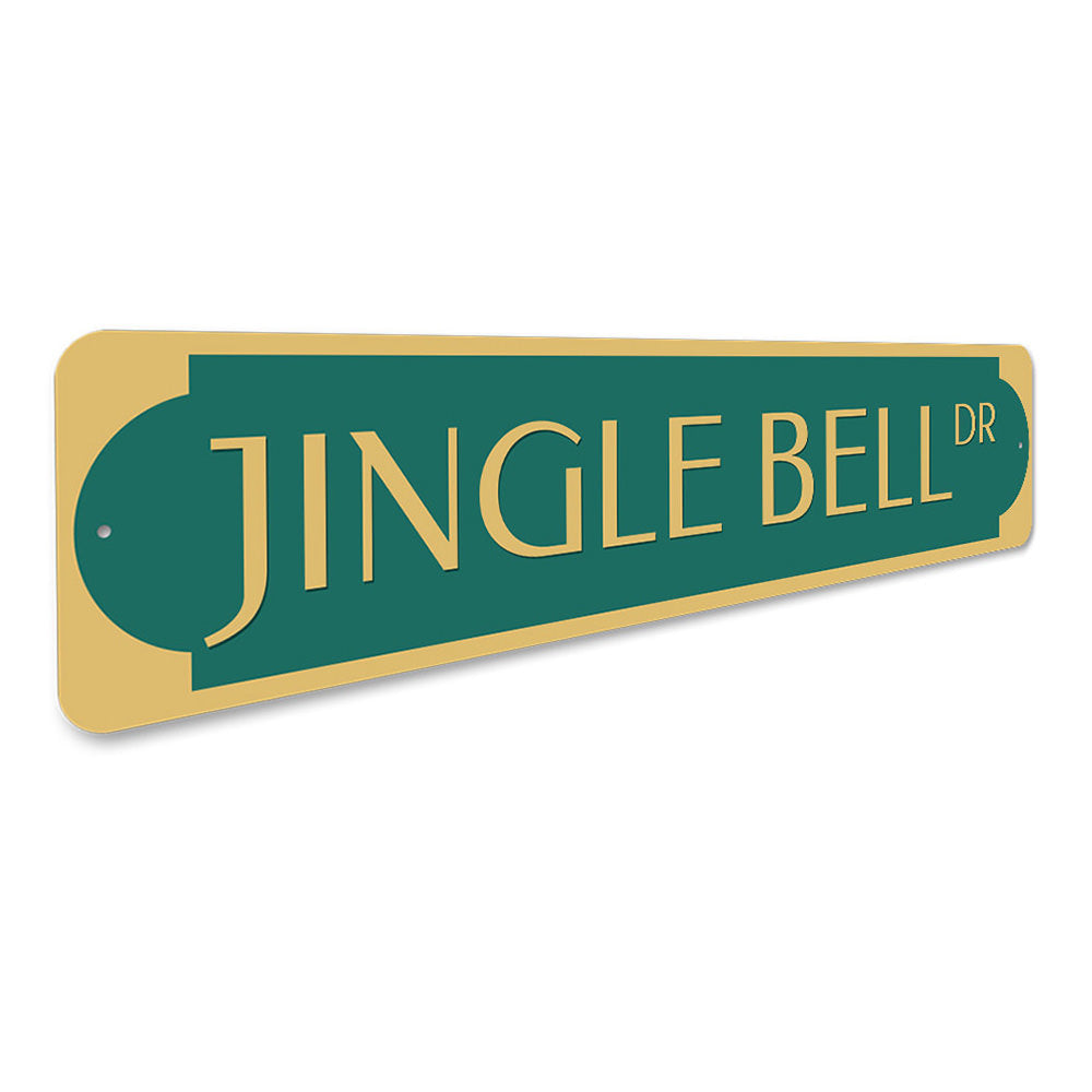 Jingle Bell Drive Christmas Sign Aluminum Sign