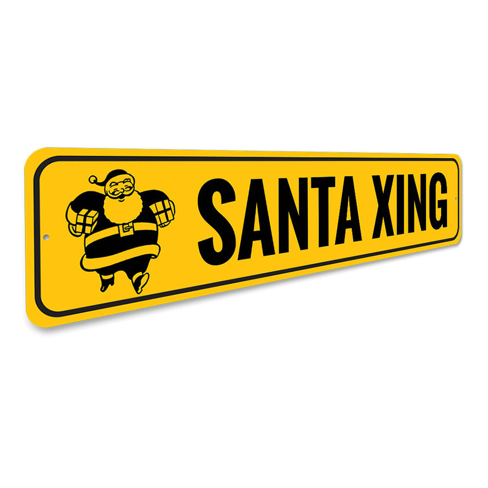 Santa Xing Holiday Sign Aluminum Sign