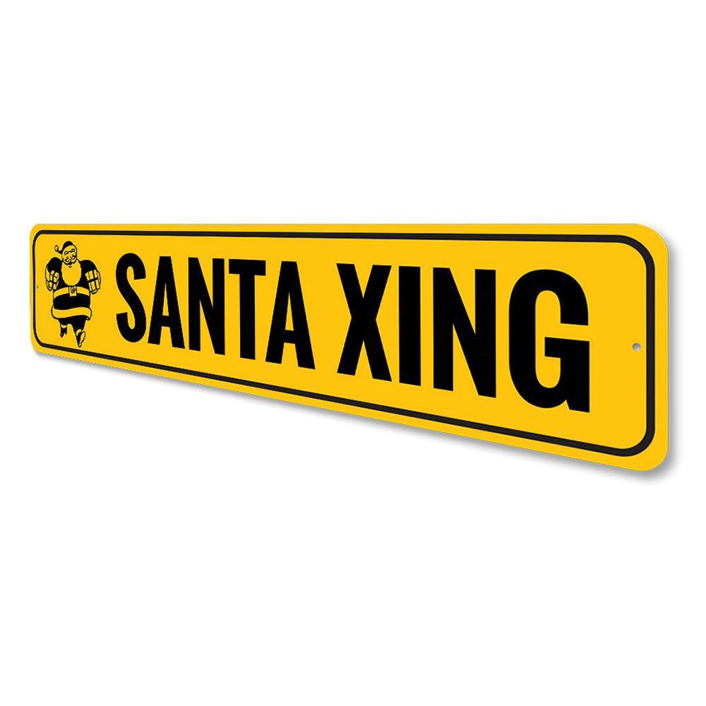 Santa Xing Holiday Sign Aluminum Sign