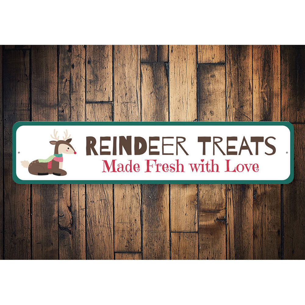 Reindeer Treats Holiday Sign Aluminum Sign