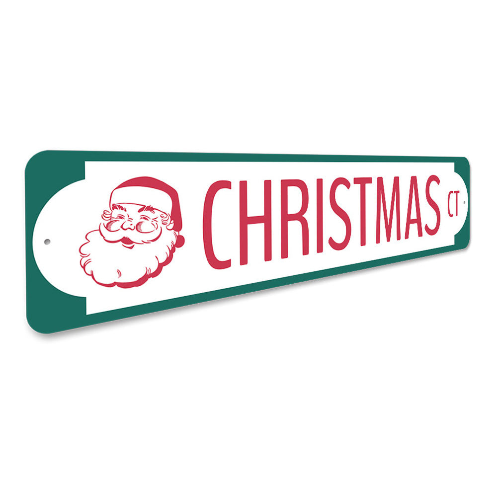 Santa Christmas Court Sign Aluminum Sign